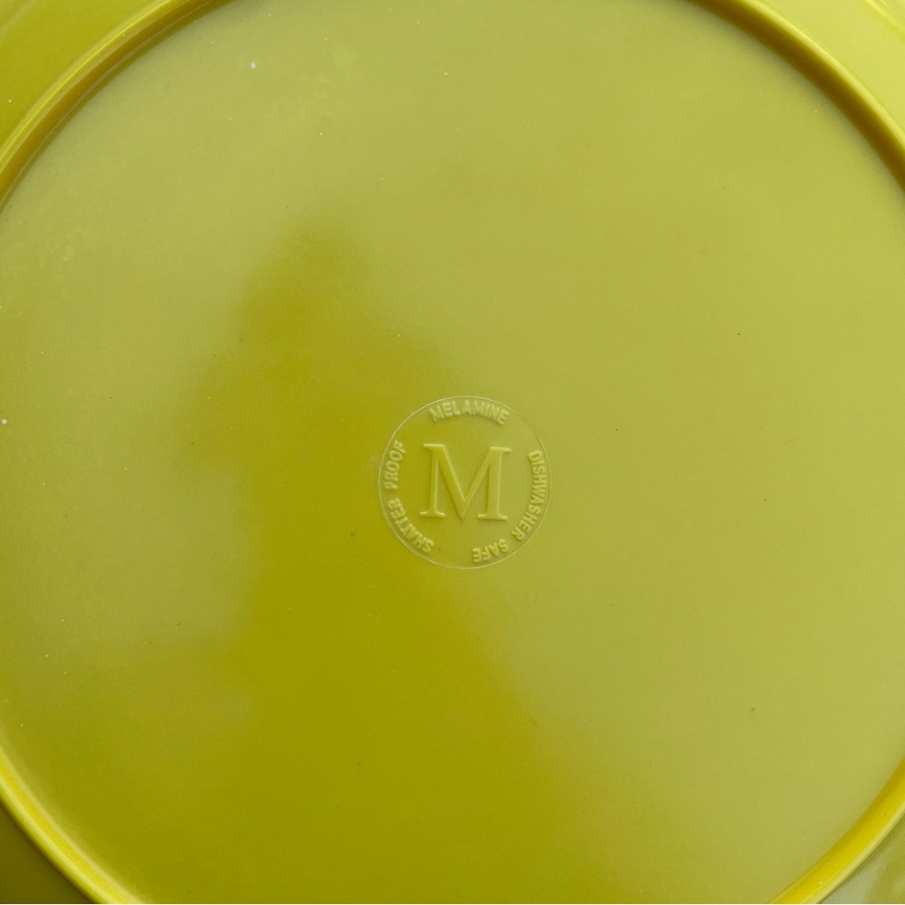 Melange 18-Piece Melamine “Solids Collection” Dinnerware Set - Yellow - Picture 5 of 5